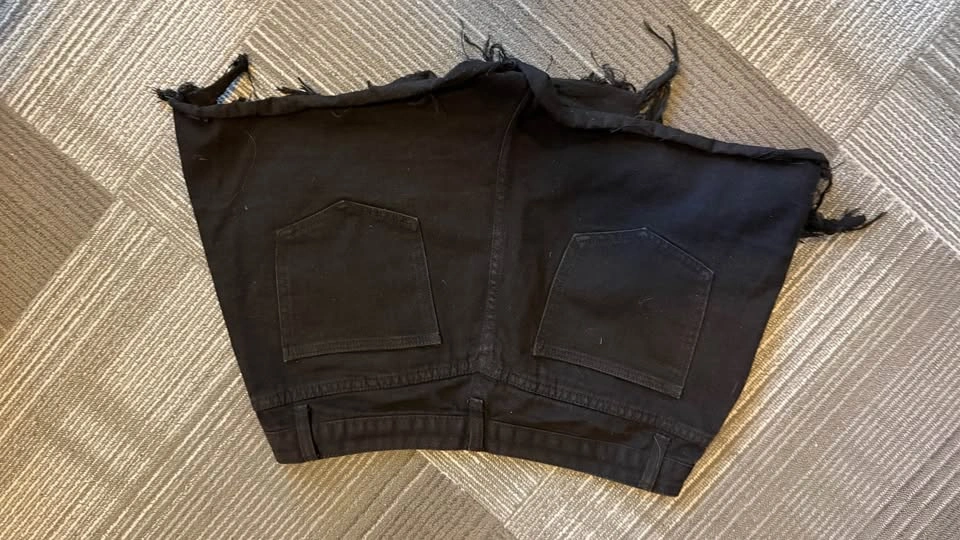 Distressed black womens shorts - XL - photo 2