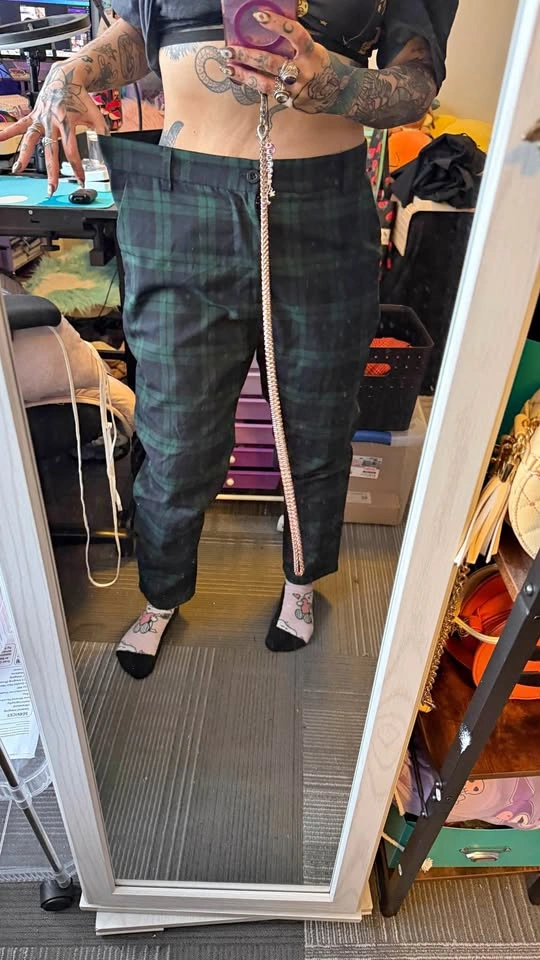 Blue Steel Blue and Green Plaid pants - Large