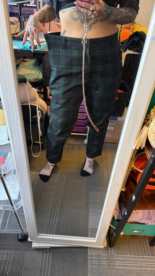 Blue Steel Blue and Green Plaid pants - Large - photo 2