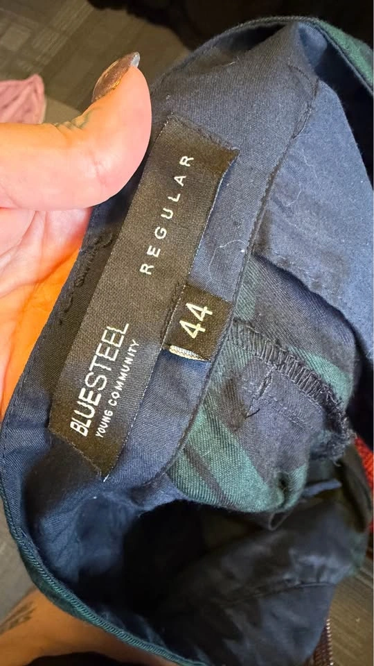 Blue Steel Blue and Green Plaid pants - Large - photo 4