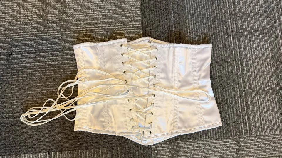 Top Drawer White Satin Underbust Steel Boned Corset - XL - photo 3