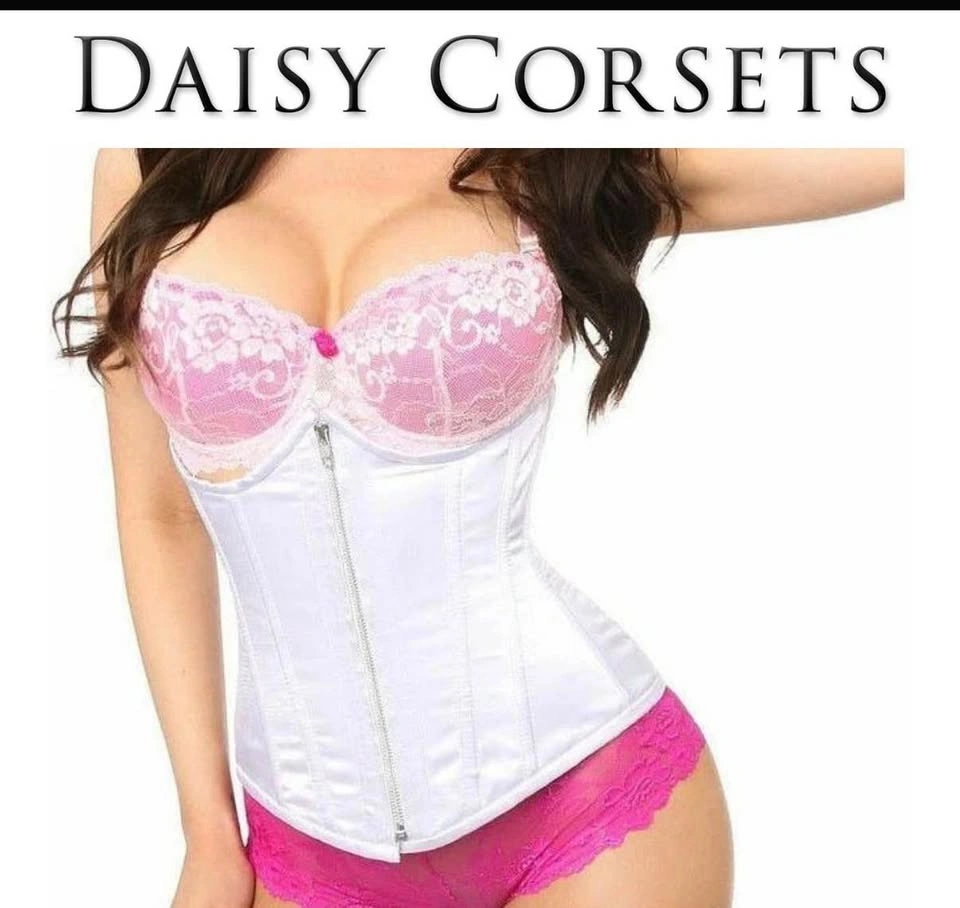 Top Drawer White Satin Underbust Steel Boned Corset - XL - photo 5