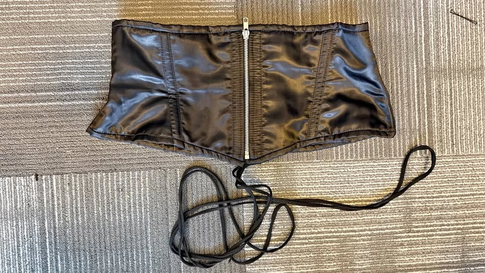 Daisy Corsets - Top Drawer Black Satin Steel Boned Mini Waist Ci