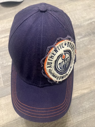 NHL Oilers New Era Distressed Look Elastic Cap M L