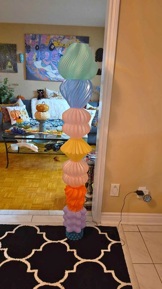 Pastel Stacked Totem Floor Lamp 3d printed music reacting