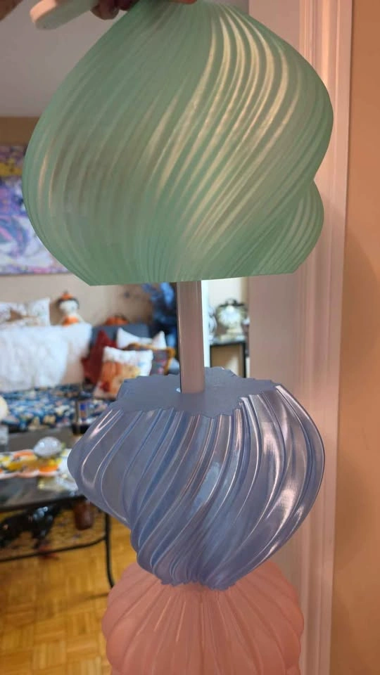 Pastel Stacked Totem Floor Lamp 3d printed music reacting - photo 3