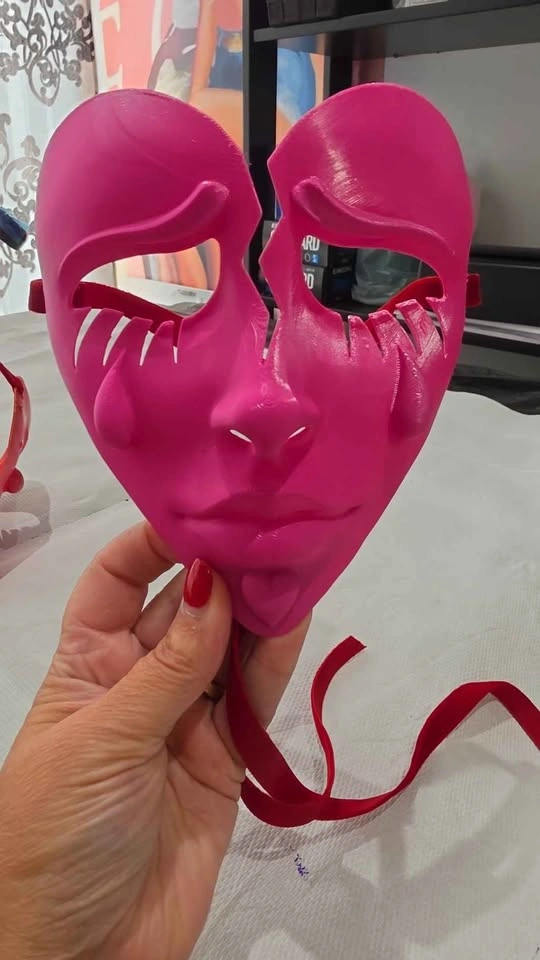 3D Printed Broken Heart Face Masquerade Masks - photo 4