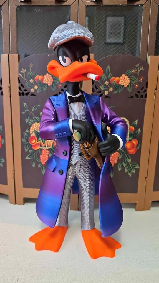 Custom 3D Printed Daffy Duck Gangster Figurine 44cm