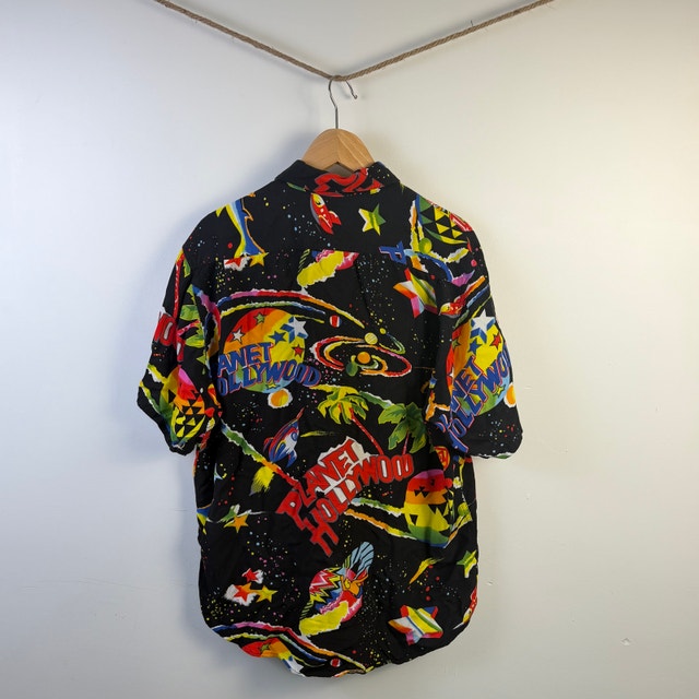 Rare Planet Hollywood All Over Print Casual Button Up Shirt 9 - photo 5