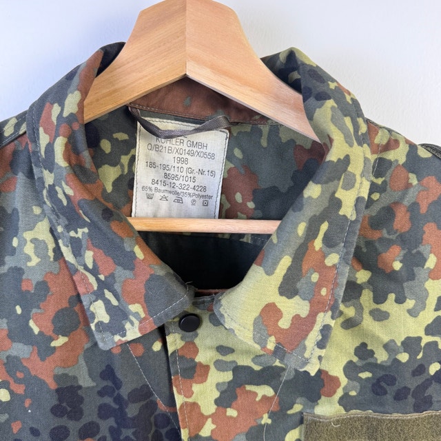 German Army FleckTarn Camouflage Combat Shirt Lightweight Jacket - photo 3