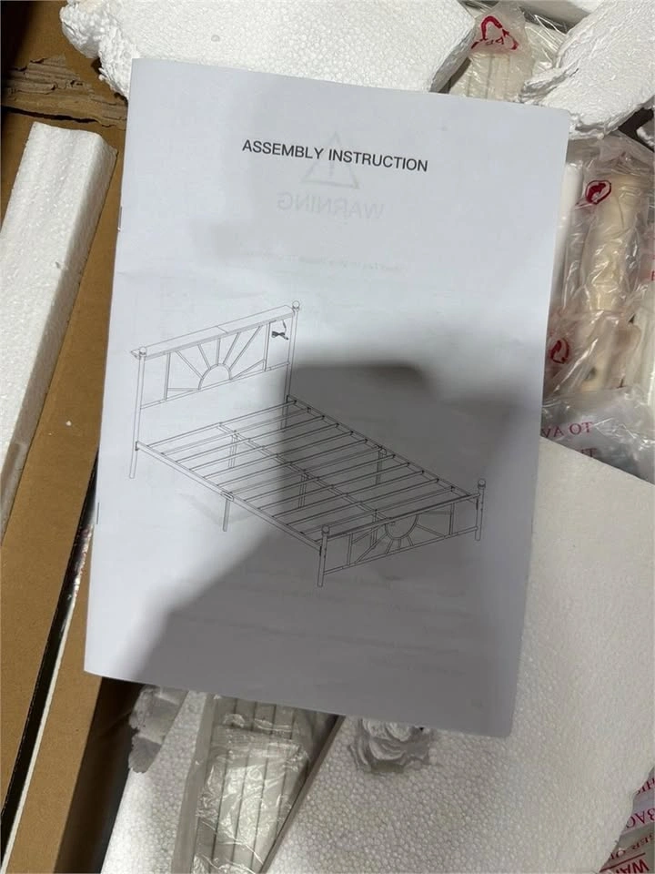 New Queen Metal Bed Frame with LED Lights & Storage - photo 4