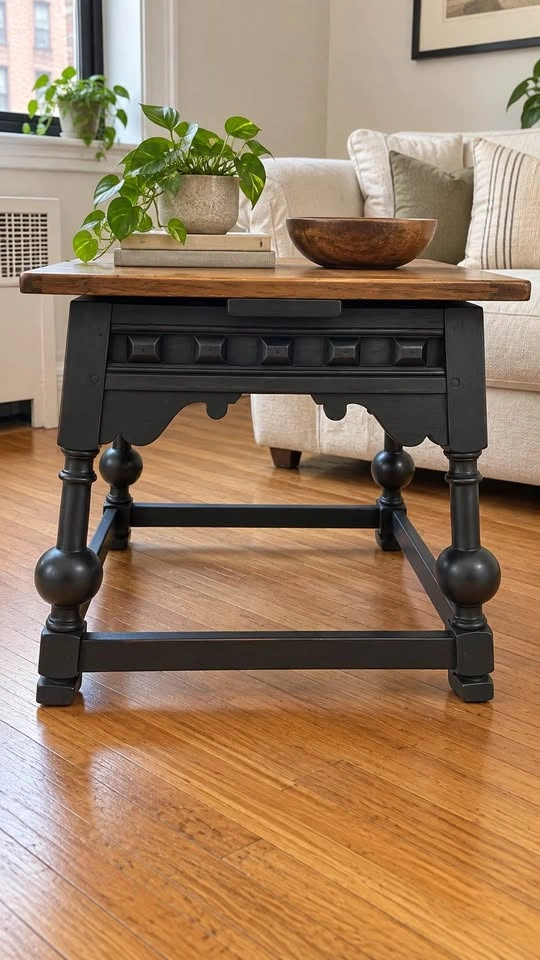 Two-Tone Jacobean Style Side Table - photo 2