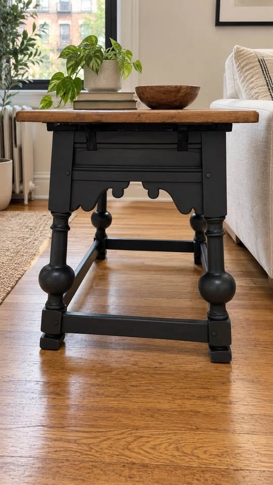 Two-Tone Jacobean Style Side Table - photo 3