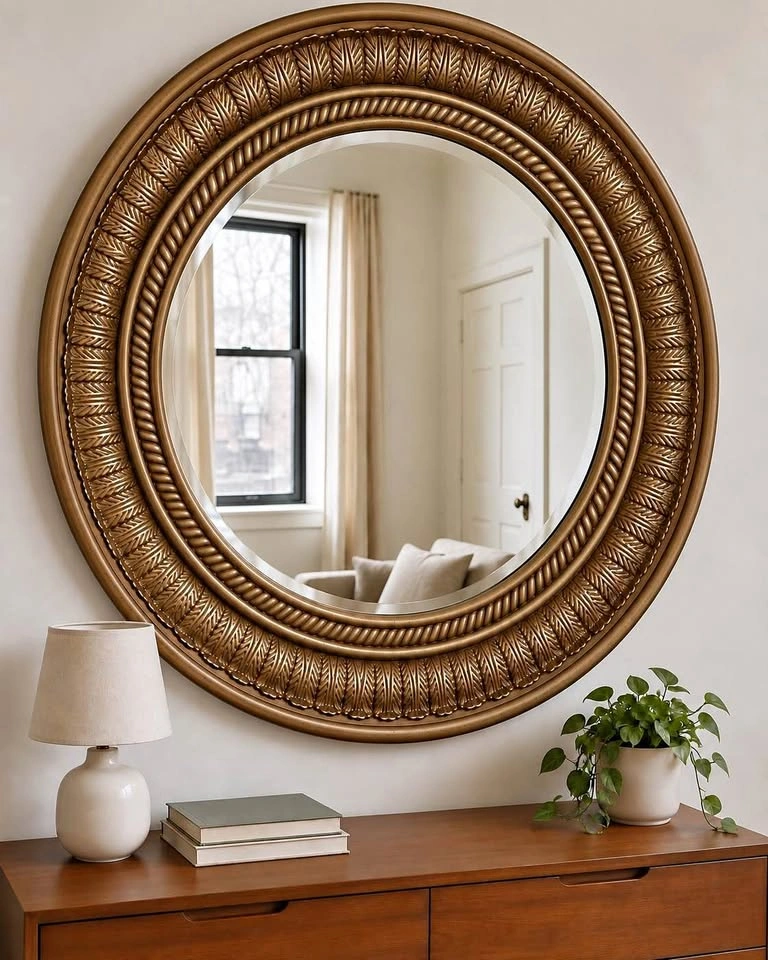Oversized Vintage Ornate Gold Mirror