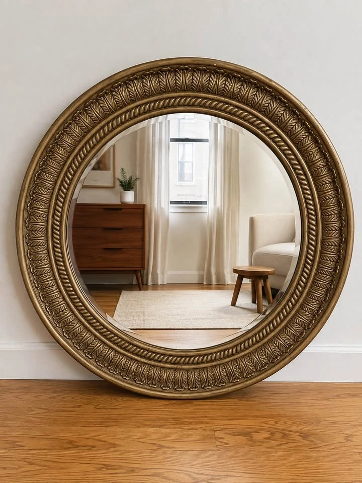 Oversized Vintage Ornate Gold Mirror - photo 2