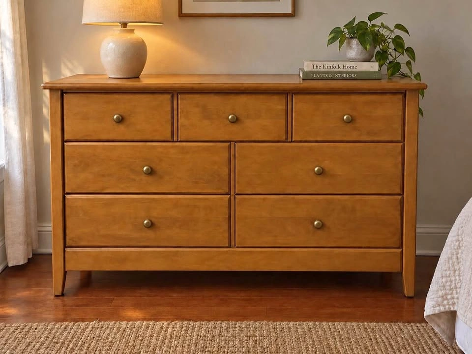 Custom-Made Gothic Honey Maple Dresser