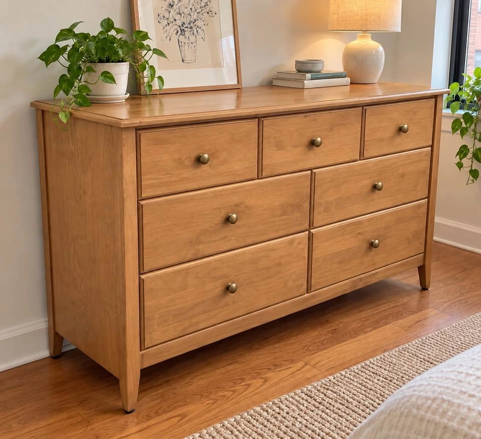 Custom-Made Gothic Honey Maple Dresser - photo 2