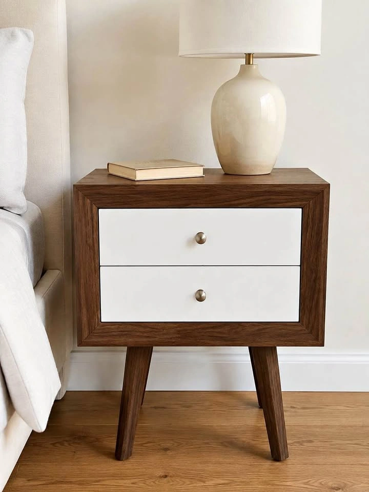 Mid-Century Modern 2-Drawer Nightstand