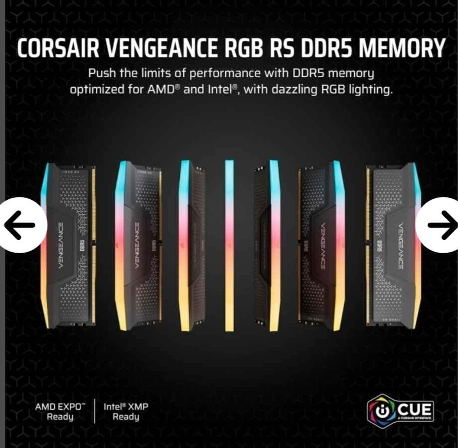 CORSAIR VENGEANCE RGB RS DDR5 RAM (16GB) - photo 2