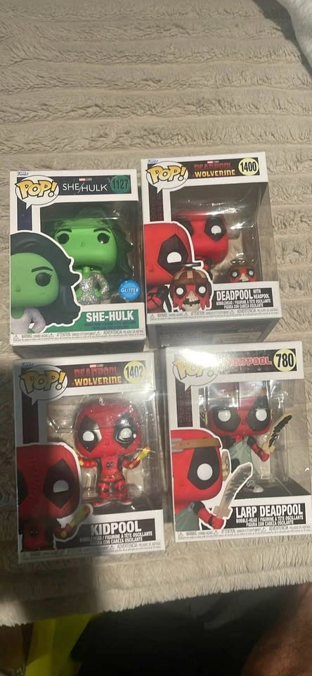 Funko pops deadpool and she hulk