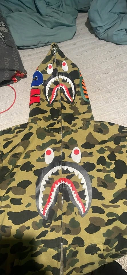 Bape Hoodie Green and Black Camo - photo 2
