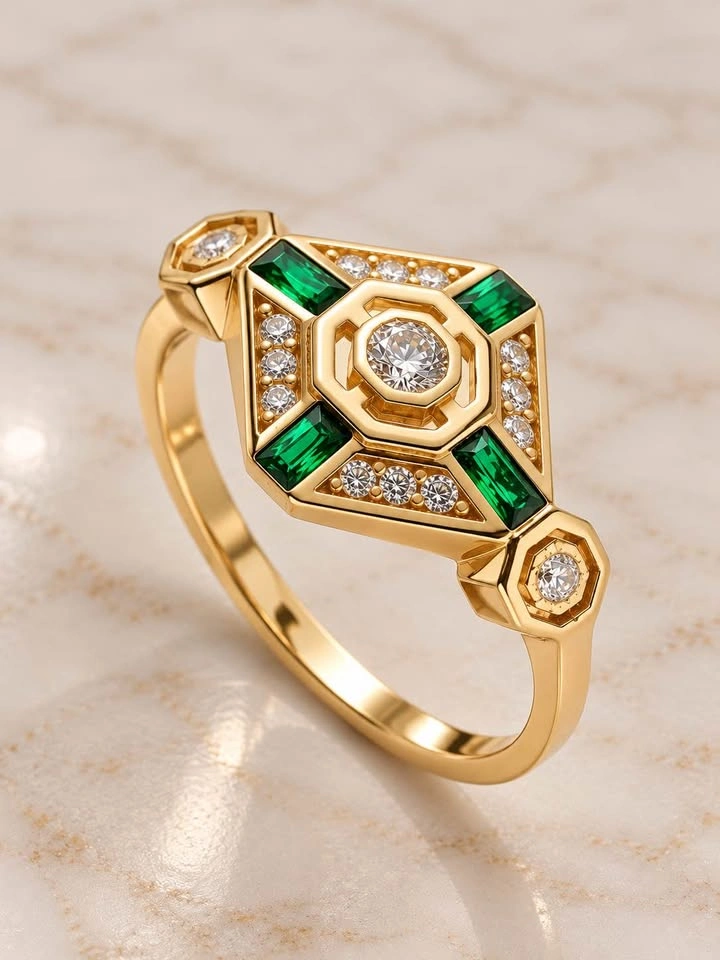 Vintage inspired cocktail ring sz 6