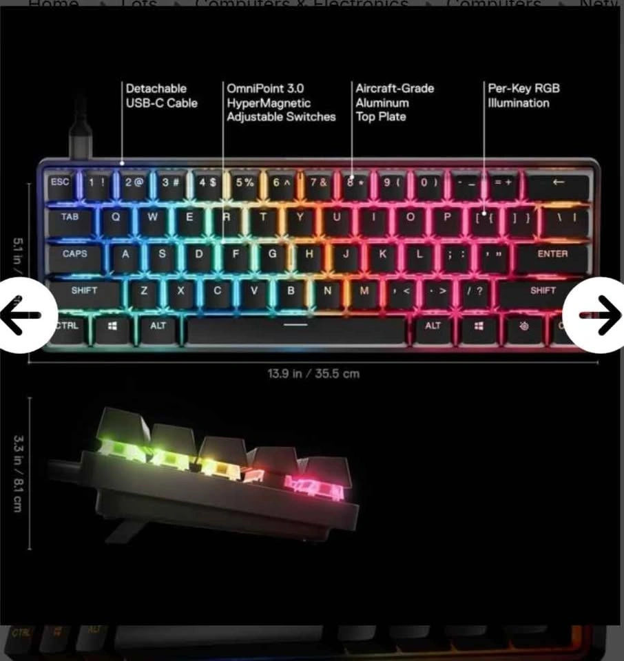 STEELSERIES APEX PRO MINI GEN 3 RGB USB-C BNIB - Sealed - photo 3