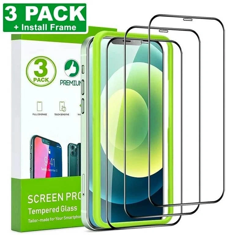 (3 Pack) Tempered Glass Screen Protectors (iPhone 12/12 Pro)