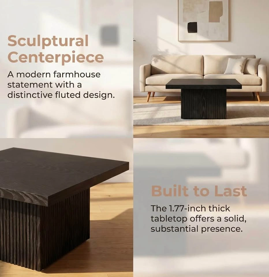 Brand New in Box Tribesigns 31.5" Square Coffee Table - photo 4