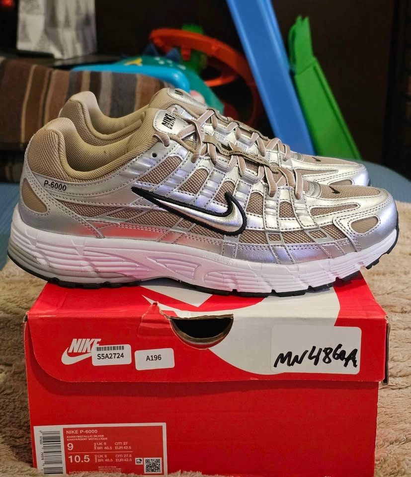 Nike P-6000 in Khaki & Metallic Silver, Brand New (Size 9M/10.5W - photo 5