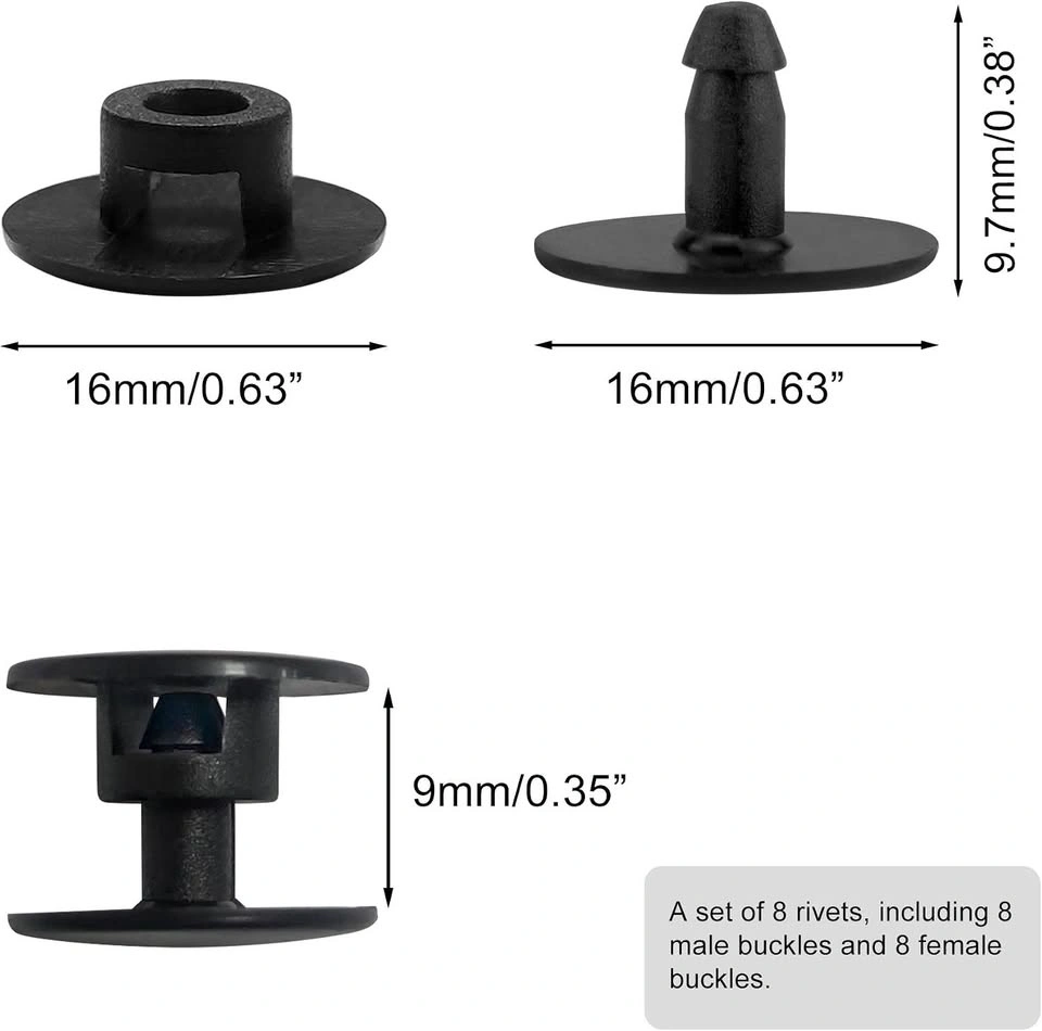 Replacement Rivets for Crocs, Black (8 Sets) - photo 5