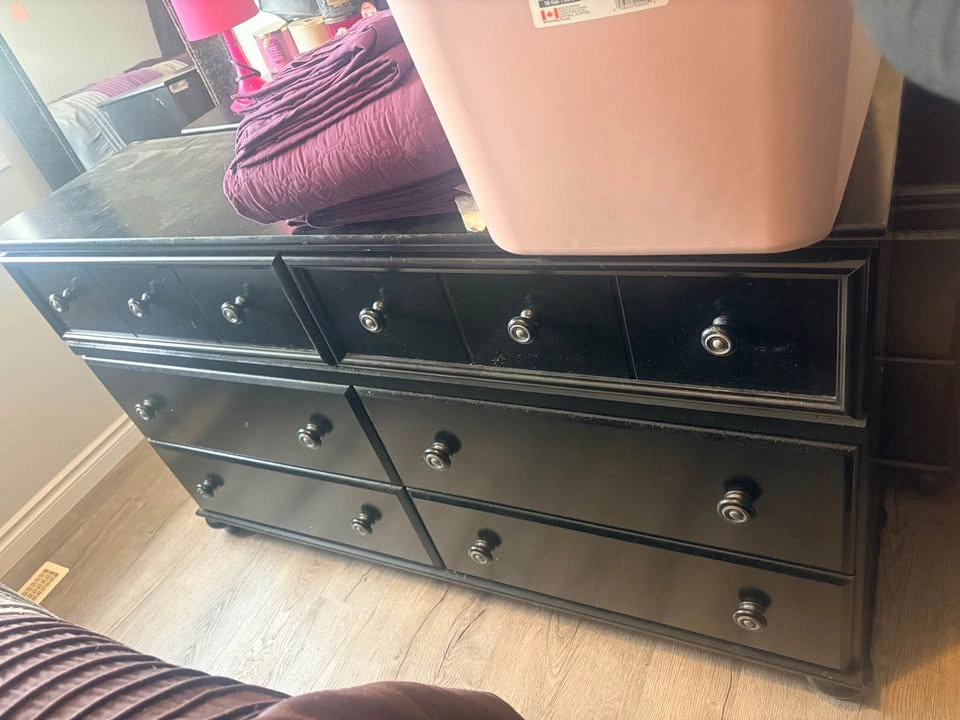 Double bed frame, dresser, and side table - photo 3