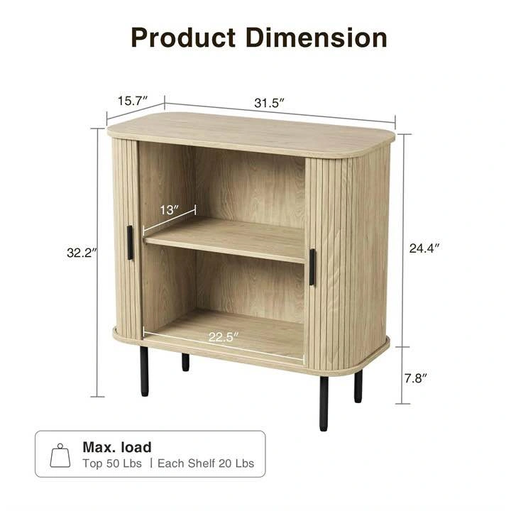 Fluted Buffet Coffee Table Cabinet - photo 2