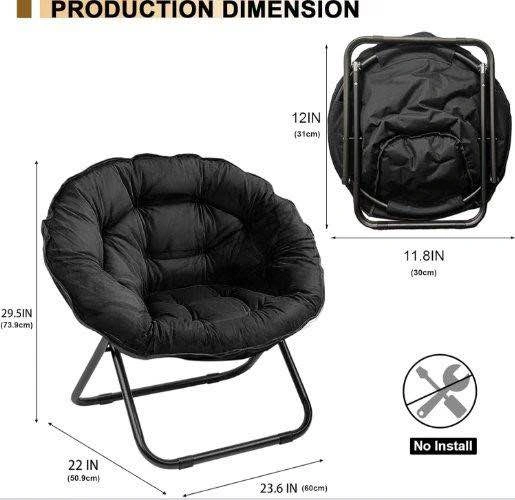 Folding Saucer Lounge Chair Beanbag - photo 2