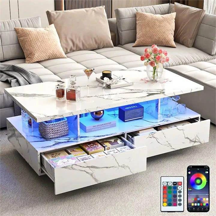 Modern LED Marble Coffee Table