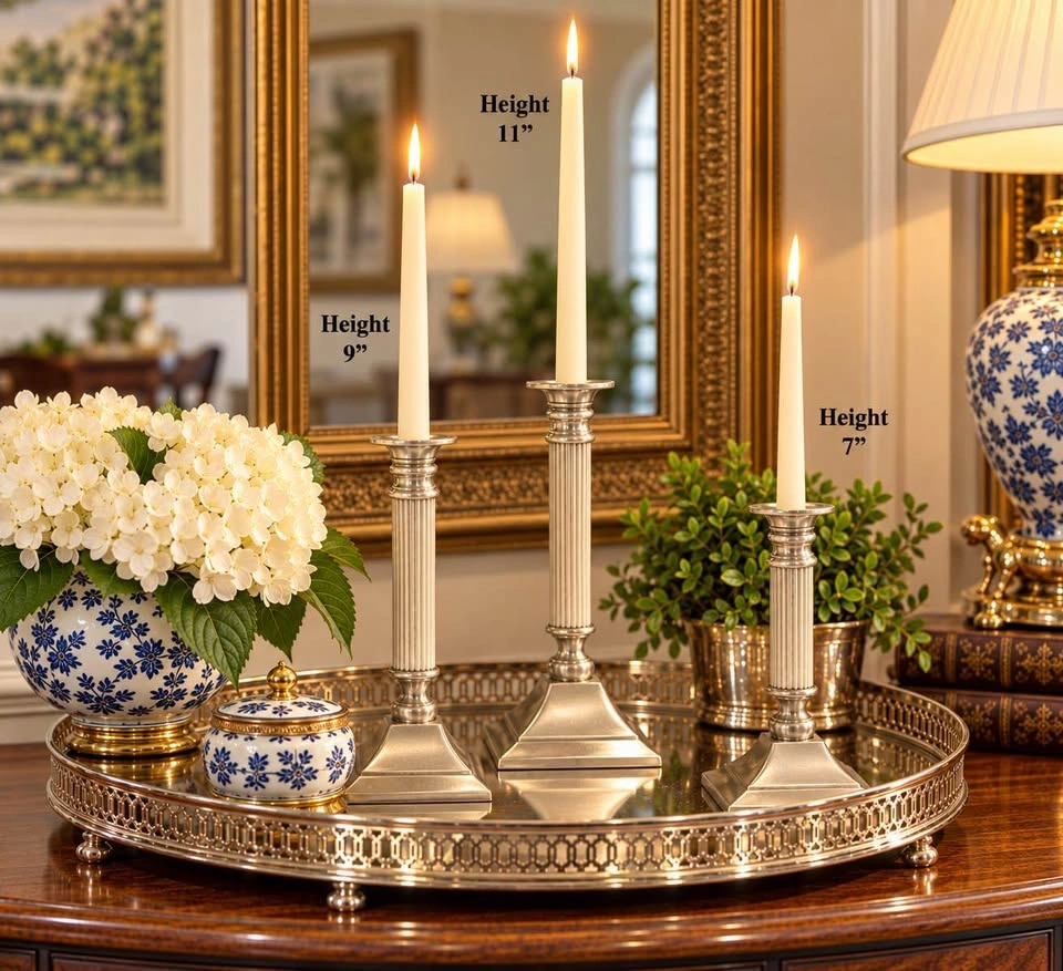 Candlesticks Trio Silver Column - photo 2