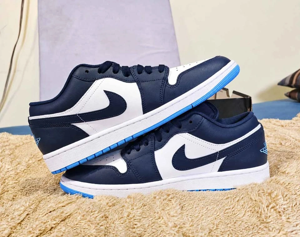 Jordan AJ 1 Low, Midnight Navy/White/Univ Blue (Size 10) - photo 2