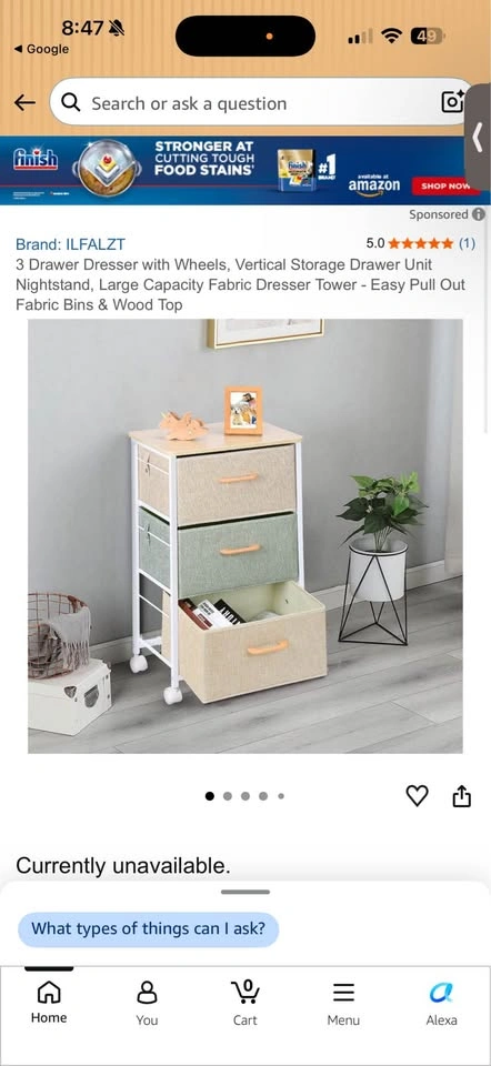 3 Drawer Dresser with Wheels, Vertical Storage Nightstand - photo 2