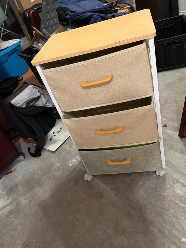 3 Drawer Dresser with Wheels, Vertical Storage Nightstand - photo 3