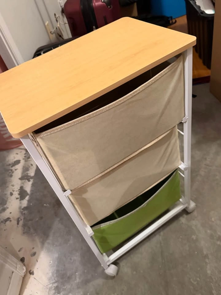 3 Drawer Dresser with Wheels, Vertical Storage Nightstand - photo 5