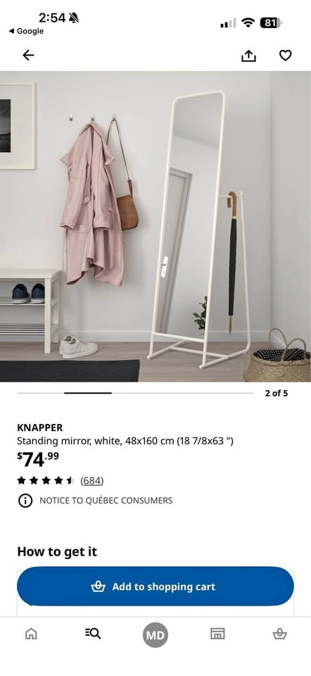 IKEA white mirror