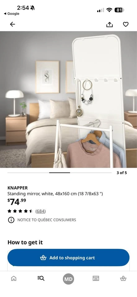 IKEA white mirror - photo 2