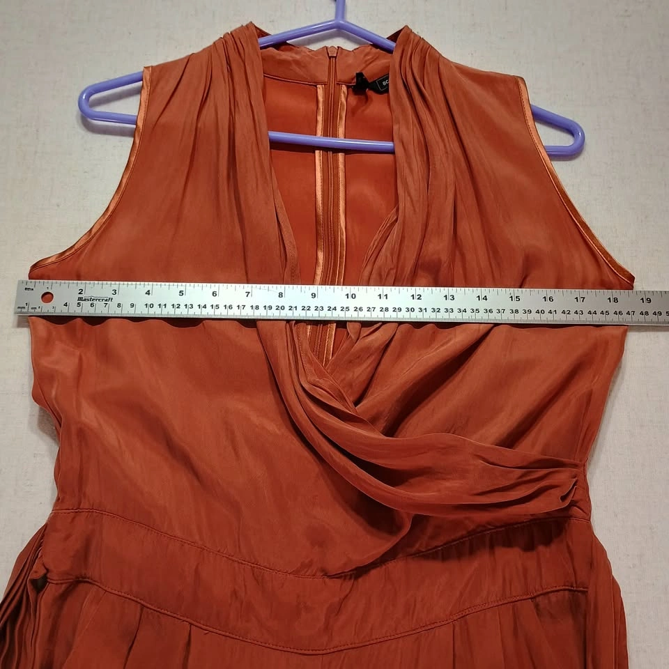 BCBGMaxAzria Rust Orange V-Neck Wrap Sleeveless Jumpsuit XL - photo 2