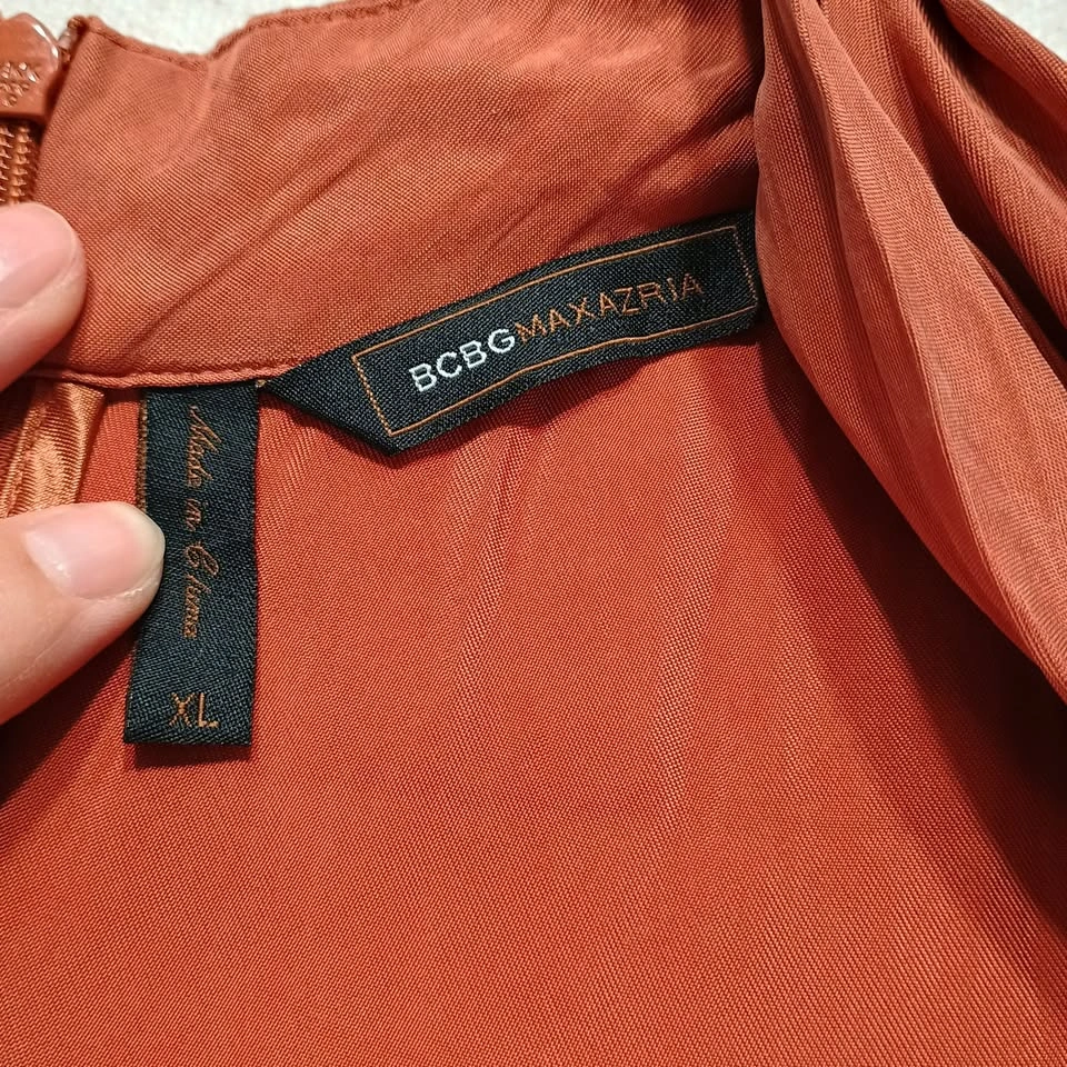 BCBGMaxAzria Rust Orange V-Neck Wrap Sleeveless Jumpsuit XL - photo 3