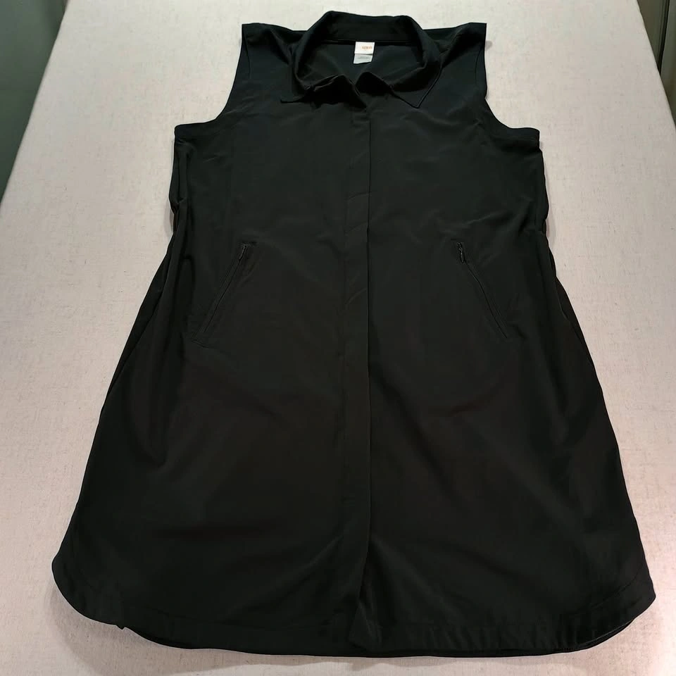 Lolë Black Sleeveless Button-Up Active Dress Travel Athleisure X - photo 2