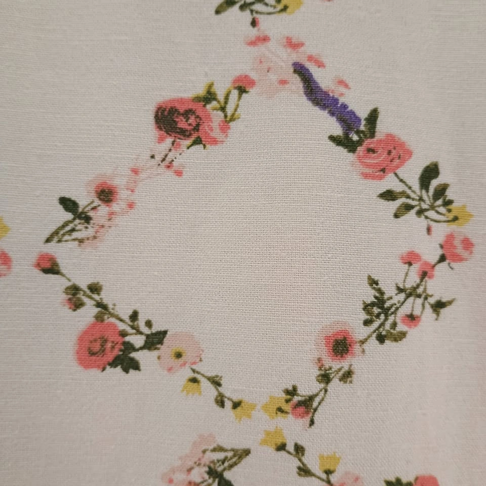 Japna Pink Floral Lattice Sundress Square Neck Smocked Back XL - photo 5