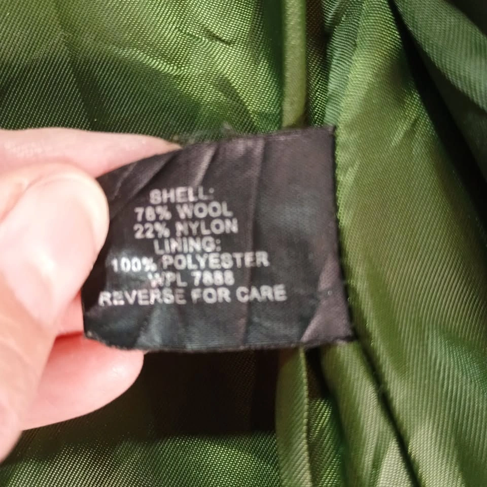 AK Anne Klein Olive Green Wool Blend Hooded Pea Coat Size S - photo 2