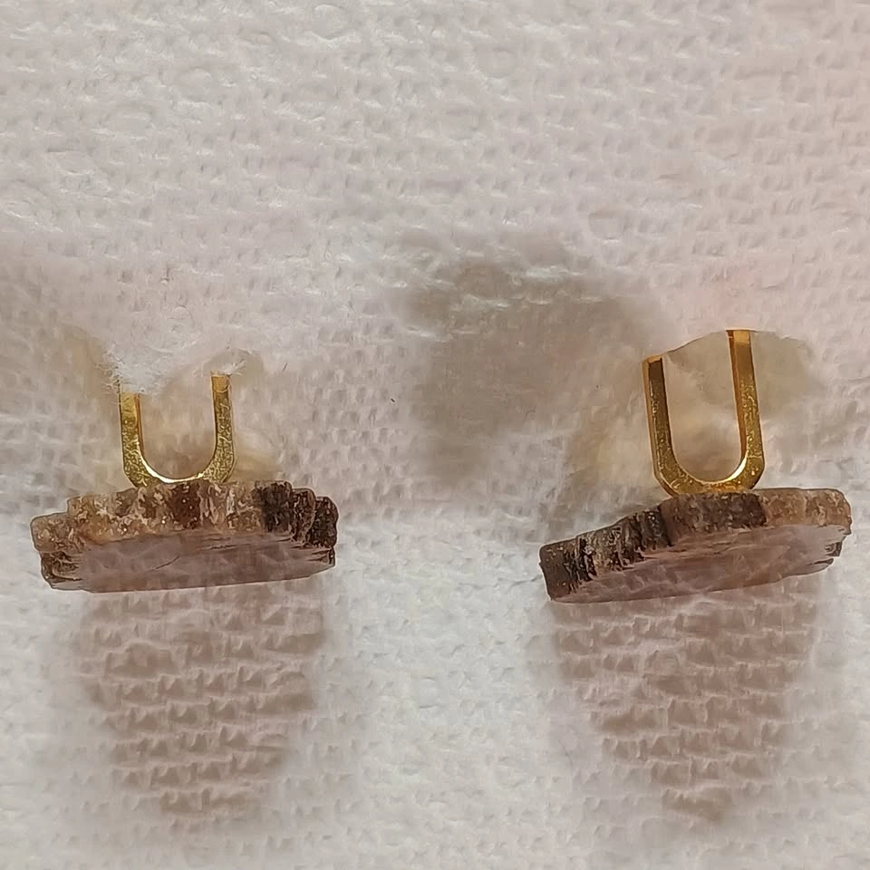 Vintage Harvey Avedon Sliced Agate Stone Cufflinks - photo 2