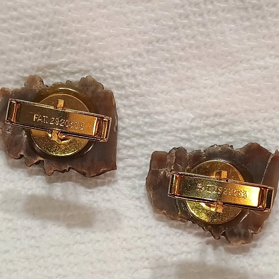 Vintage Harvey Avedon Sliced Agate Stone Cufflinks - photo 5