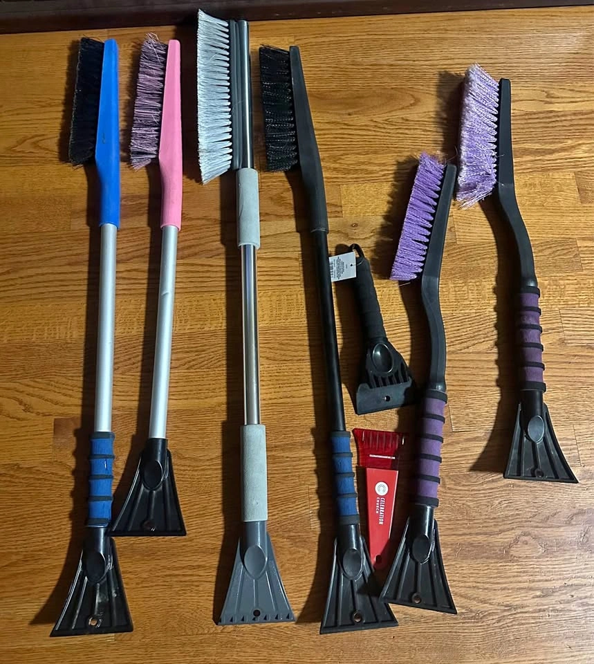 Snow brushes plus mini ice scrapers